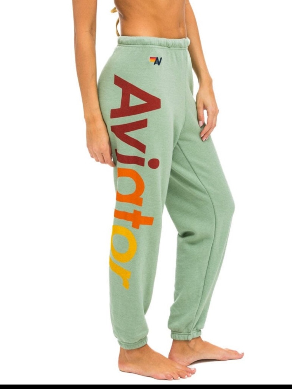 Aviator Nation Sweatpants, Green / Sage | Size Small - Picture 2 of 6